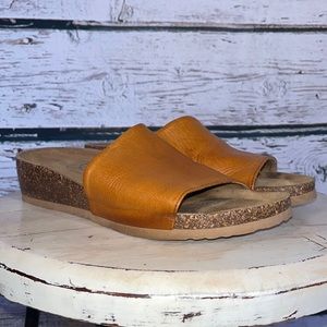 Bos & Co Lux slip on leather cork sandals size 8